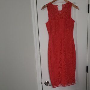 jcrew collection orange lace sexy sleeveless floral dress knee length